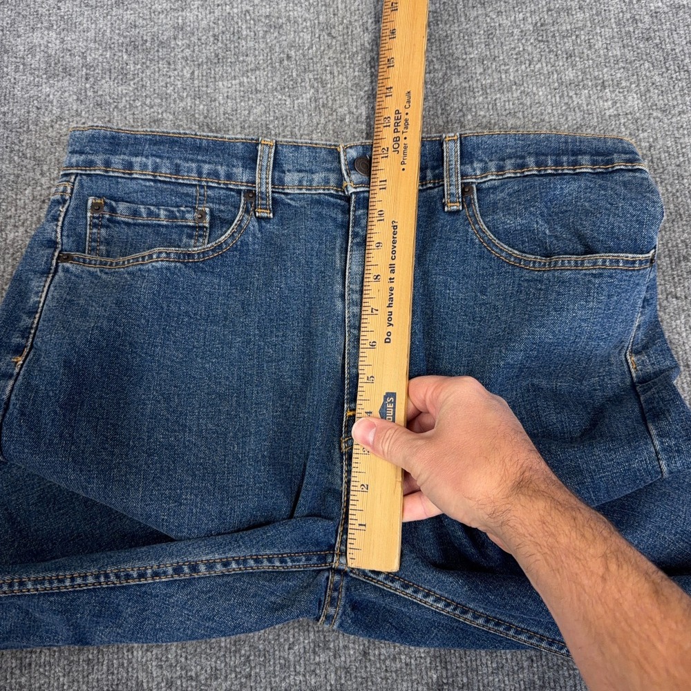 Levis 505 Jeans Men 35x32 Blue Medium Wash Stretch Denim Regular Straight NEW - Picture 6 of 12